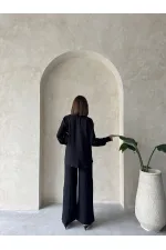 Topshow Siyah Keten Toptan Pantolon