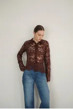 Brode Danteli Toptan Gömlek - Kahve | F2081 - Topshow