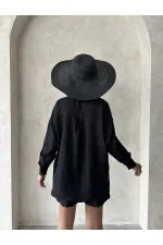 Chemise brodée en gros - Noire | Topshow | F1899