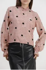 Blouse en mousseline à pois en gros - Pois poudrés | TOPSHOW | F1408