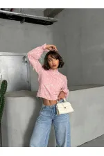 Saçaklı Toptan Bluz - Pembe | TOPSHOW | F1851