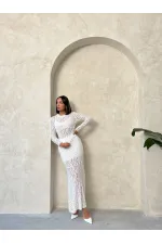 Lace Wholesale Evening Blouse - Cream | TOPSHOW | F1886