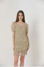 Robe Topshow Stone Black à col bateau et manches courtes en gros