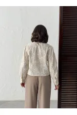 Topshow - Chemisier brodé à manches longues pour femme (vente en gros) - Élégant et moderne - Pierre