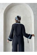 Kot Şeritli Toptan Gömlek   Siyah | Topshow | F1888