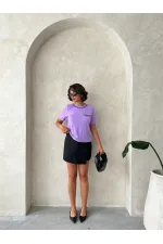 T-shirt Topshow Lilac Stone Detail Wholesale