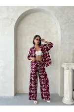 Chemise brodée - Rouge bordeaux | Topshow | F1951