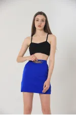 Jupe au-dessus du genou avec chaînette de taille en gros - Saks | TOPSHOW