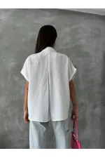 Topshow Krem Çiçek Detaylı Toptan Gömlek