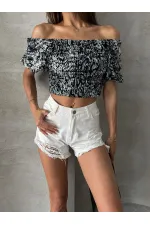 Topshow Gray Leopard Burnt Velvet Wholesale Blouse