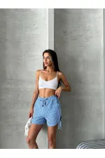 Topshow Mavi Yanları Bagcıklı Pitikare Toptan Şort