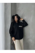 Suede Wholesale Shirt - Black | TOPSHOW | F1517