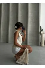 Gilet en dentelle boutonnée brute Topshow en gros