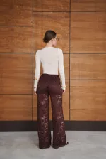 Embroidered Trousers - Brown | D2967 - Topshow