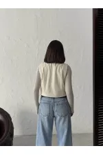 Topshow - Gilet en velours brodé en gros - Crème