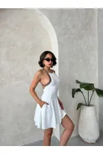 Robe sans manches rayée - Crème | Topshow