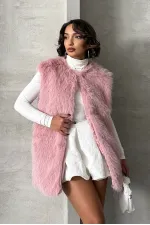 Gilet en plumes en gros - Poudre | TOPSHOW | F1567