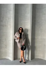 Manteau à franges pailletées en gros - Gris | TOPSHOW | F1838