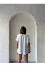 Shepherd's Stitched Linen Shirt - Cream Yellow | Topshow