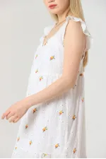Robe plissée jaune à fleurs Topshow, col en V, en gros