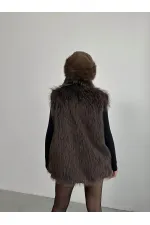 Faux Fur Women's Wholesale Vest – Soft Texture – BLACK