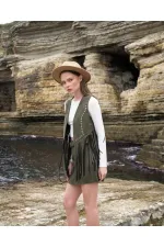 Tassel Dropped Wholesale Vest - Khaki | TOPSHOW | F1806