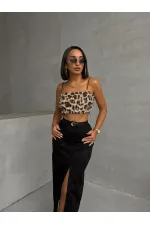 Bustier Topshow L. à sequins imprimé léopard en gros