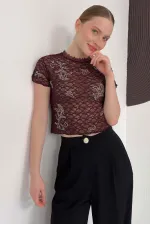 D 3007 GÜPÜR T SHIRT - KAHVE