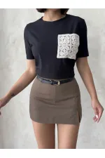 Pocket Detailed T-Shirt - Black | Topshow