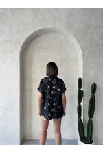 Nakışlı Toptan Gömlek   Siyah Desen 2 | Topshow