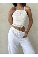 Güpür Askılı Büstiyer - Ham | Topshow