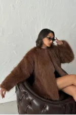 Faux Fur Wholesale Jacket - Brown | TOPSHOW | F1608