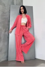 Pantalon plissé fuchsia Topshow en gros