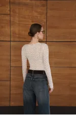 Dantel Toptan Bluz - Krem | F2092 - Topshow