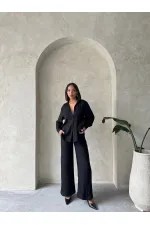 Topshow Siyah Keten Toptan Pantolon