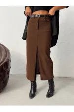 Jupe en velours côtelé Topshow en gros - Marron | F2033