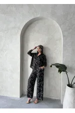 Pantalon brodé en gros - Noir | Topshow | F1900