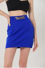 Jupe au-dessus du genou avec chaînette de taille en gros - Saks | TOPSHOW