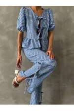 Topshow Mavi Pitikare Toptan Pantolon