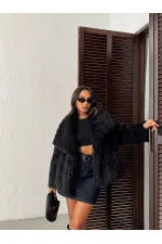 Women's Faux Fur Wholesale Coats – Fluffy, Soft Textured, Stylish Winter Outerwear - BLACK