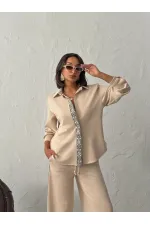 Chemise Topshow en daim scuba à rayures - Pierre | F1973