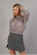 Kaşe Mini Toptan Etek - Siyah | TOPSHOW | F1352