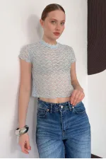 D 3007 GÜPÜR T SHIRT - MAVİ