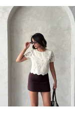 Dantel Bluz - Açık Taş | Topshow