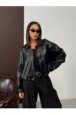 F 2035 SUNİ DERİ MONT - SİYAH