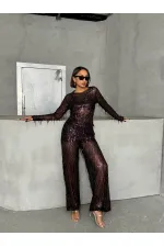 Pul Palet Wholesale Blouse - Black and Burgundy | TOPSHOW | F1612