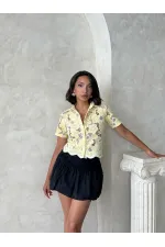 Dantel Gömlek - Sarı | Topshow