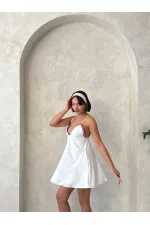 Askıllı Elbise - Krem | Topshow