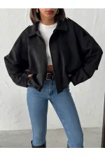 Veste en daim Topshow Scuba - Noire | Automne/Hiver 2017