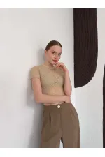 D 3007 GÜPÜR T SHIRT - TAŞ